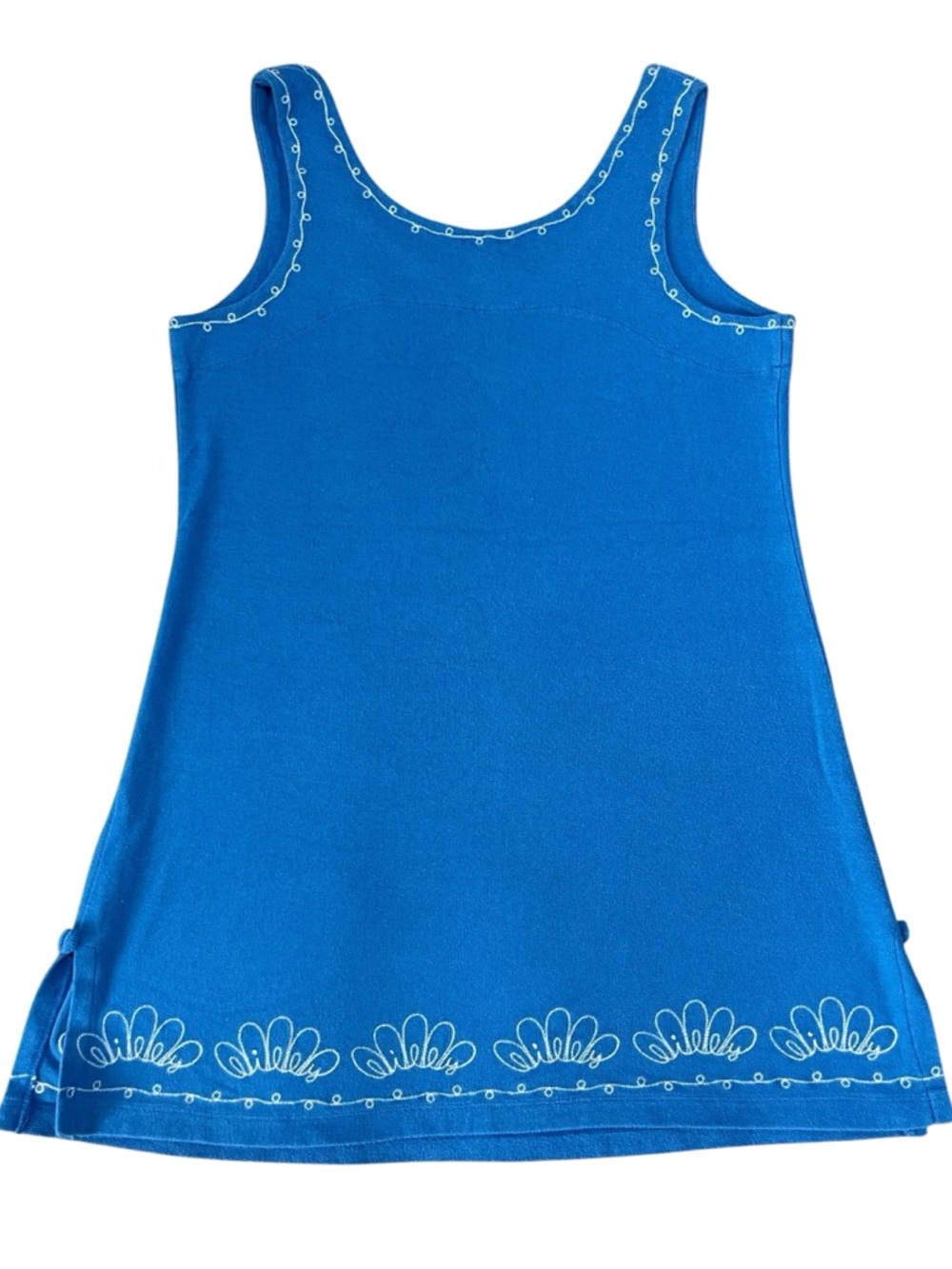 Lilly Pulitzer Women’s Size L  Embroidered Sleeveless Shift dress Blue Cotton - Picture 4 of 14